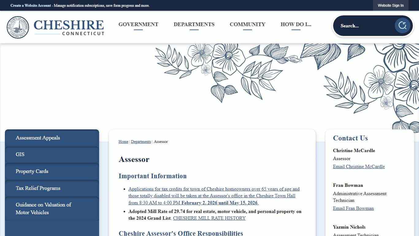 Assessor | Cheshire, CT